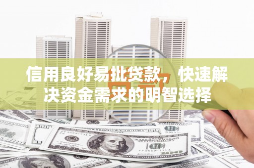 荃湾信用良好易批贷款，快速解决资金需求的明智选择