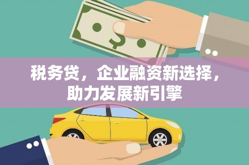 荃湾税务贷，企业融资新选择，助力发展新引擎