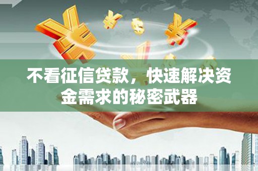 荃湾不看征信贷款，快速解决资金需求的秘密武器